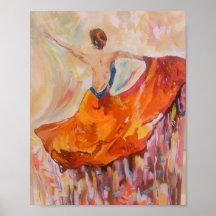 Flamenco-Tänzer in roter Printwerbung