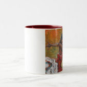 Flamenco-Tänzer-Kunst-Tasse Zweifarbige Tasse (Mittel)