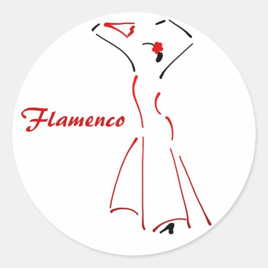 Flamenco-Tänzer mit individualisierbarem Slogan Runder Aufkleber (Vorderseite)