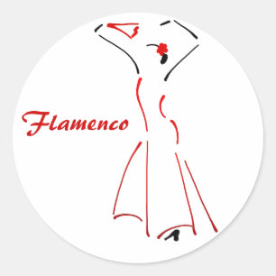 Flamenco-Tänzer mit kundengerechtem Slogan Runder Aufkleber
