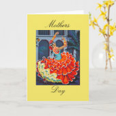 Flamenco-Tänzer-Mutter-Tageskarte Karte (Gelbe Blume)