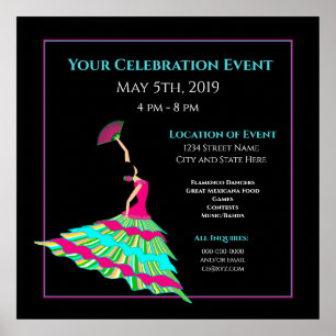 Flamenco Tänzer Poster Abgeschieden Black, Ihre In