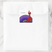 Flamenco-Tänzer Quadratischer Aufkleber (Tasche)
