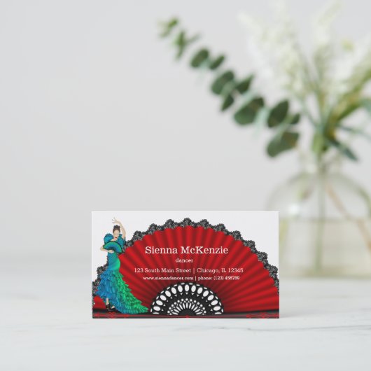 Flamenco-Tänzer Visitenkarte (Stehend Vorderseite)