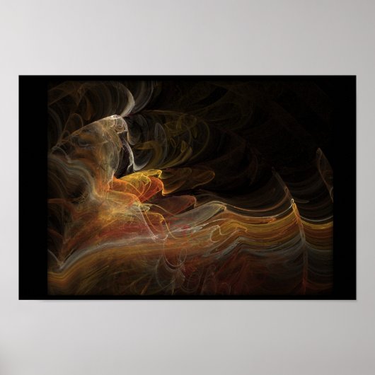 Flamenco-Tänzerin im Fraktal Poster (Vorne)