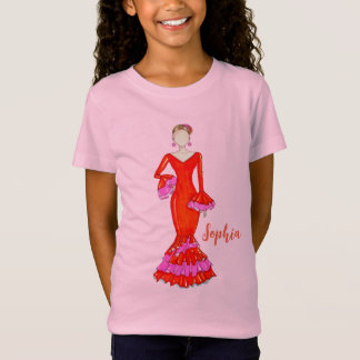 Flamenco-Tänzerin mit orangefarbenem T - Shirt