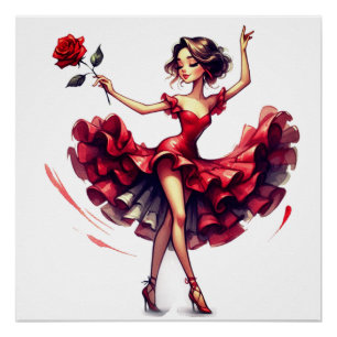 Flamenco-Tänzerin Poster