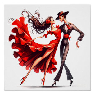 Flamenco-Tänzerin Poster