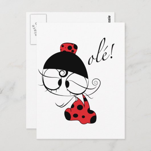 Flamenco-Tänzerin! Postkarte (Vorne/Hinten)