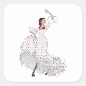 Flamenco-Tänzersticker Quadratischer Aufkleber (Vorderseite)