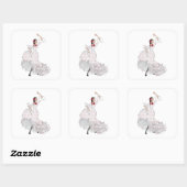 Flamenco-Tänzersticker Quadratischer Aufkleber (Blatt)
