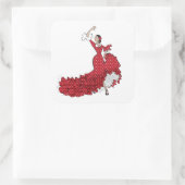 Flamenco-Tänzersticker Quadratischer Aufkleber (Tasche)