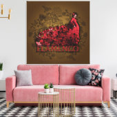 Flamenco - ummantelte Canvas Leinwanddruck (Insitu (Wohnzimmer))