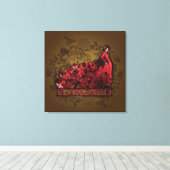 Flamenco - ummantelte Canvas Leinwanddruck (Insitu (Holzboden))