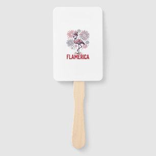 Flamerica Flamingo Patriotisches Vintage-Shirt-Des Fächer
