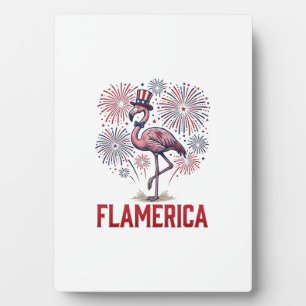 Flamerica Flamingo Patriotisches Vintage-Shirt-Des Fotoplatte