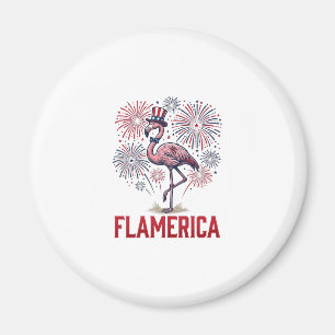 Flamerica Flamingo Patriotisches Vintage-Shirt-Des Magnet