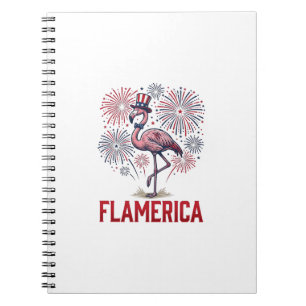 Flamerica Flamingo Patriotisches Vintage-Shirt-Des Notizblock