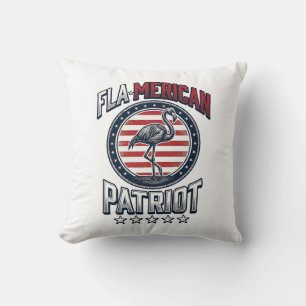Flamerikanischer Patriot Flamingo Vintage Vektor Kissen