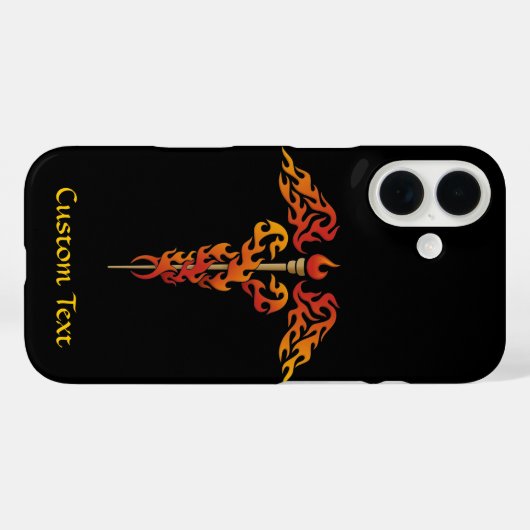 Flames Caduceus Case-Mate iPhone Hülle (Rückseite (Horizontal))