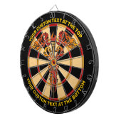 Flames Caduceus Dartboard mit benutzerdefiniertem  Dartscheibe (Vorderseite rechts)