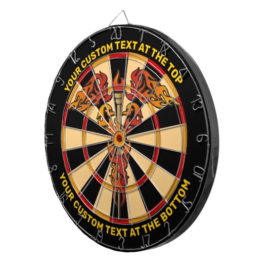 Flames Caduceus Dartboard mit benutzerdefiniertem  Dartscheibe (Vorderseite rechts)