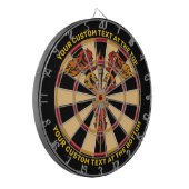 Flames Caduceus Dartboard mit benutzerdefiniertem  Dartscheibe (Vorderseite Links)