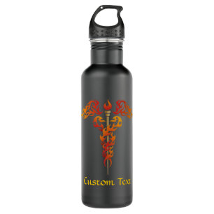 Flames Caduceus Edelstahlflasche