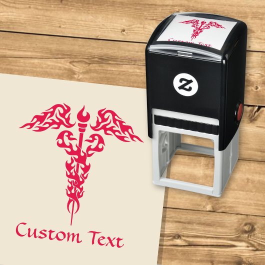 Flames Caduceus Permastempel