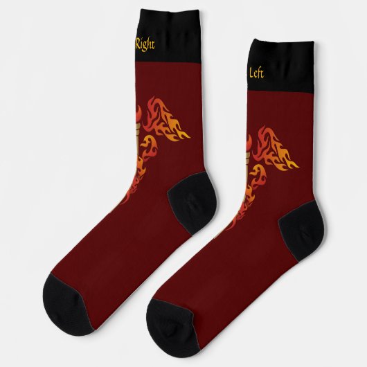 Flames Caduceus Socken (Linkes Detail)