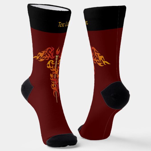 Flames Caduceus Socken (Gewinkelt)