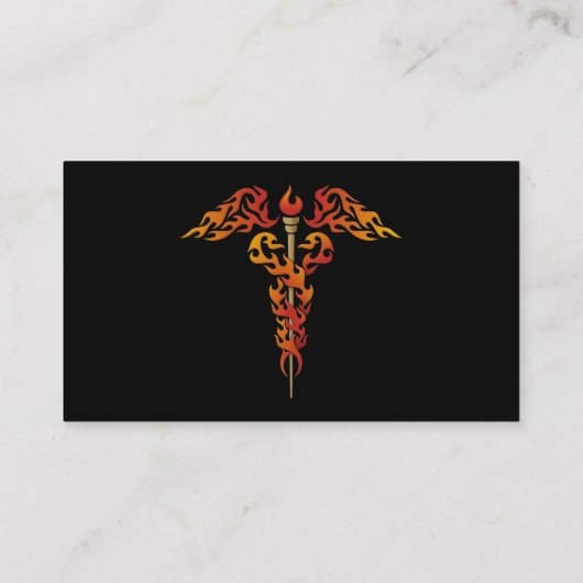 Flames Caduceus Visitenkarte (Rückseite)