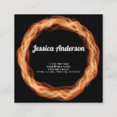 Flames Creative Unique Modern Trendy Add Your Logo Quadratische Visitenkarte (Rückseite)