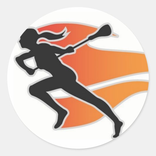 Flames Lacrosse Circle Sticker (Vorderseite)