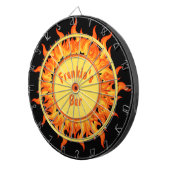 Flames of Fire Black Personalized Dartscheibe (Vorderseite rechts)