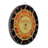 Flames of Fire Black Personalized Dartscheibe (Vorderseite Links)