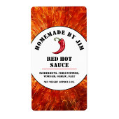 Flames Red Hot Chili Sauce Pepper Label