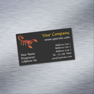 Flames Scorpion Business Card Magnet