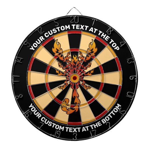 Flames Scorpion Dartboard mit benutzerdefiniertem Dartscheibe (vorne)