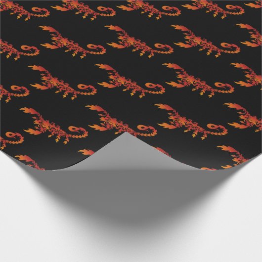 Flames Scorpion Muster Wrapping Paper Geschenkpapier (Ecke)