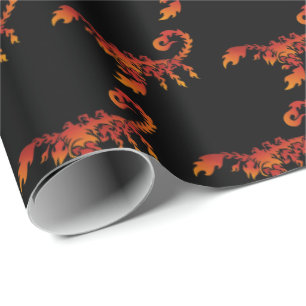 Flames Scorpion Muster Wrapping Paper Geschenkpapier