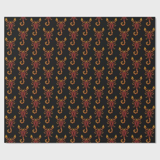 Flames Scorpion Pattern Geschenkpapier (Flach)