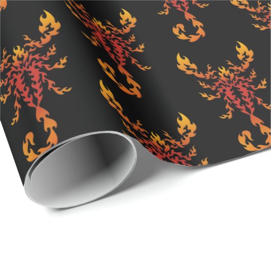 Flames Scorpion Pattern Geschenkpapier (Rolleneckpunkt)