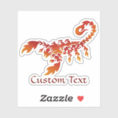 Flames Scorpion Sticker (Blatt)