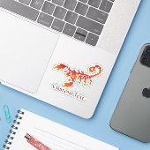 Flames Scorpion Sticker (Laptop mit iPhone)