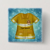 Flames Shield Feuerwehrmann Button (Vorderseite)