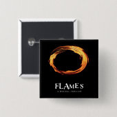FLAMES-Square-Button Button (Vorne & Hinten)