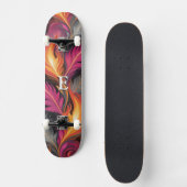 Flames Urban Street Art Graffiti Cool Mit Monogram Skateboard (Vorderseite)