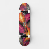 Flames Urban Street Art Graffiti Cool Mit Monogram Skateboard (Vorderseite)