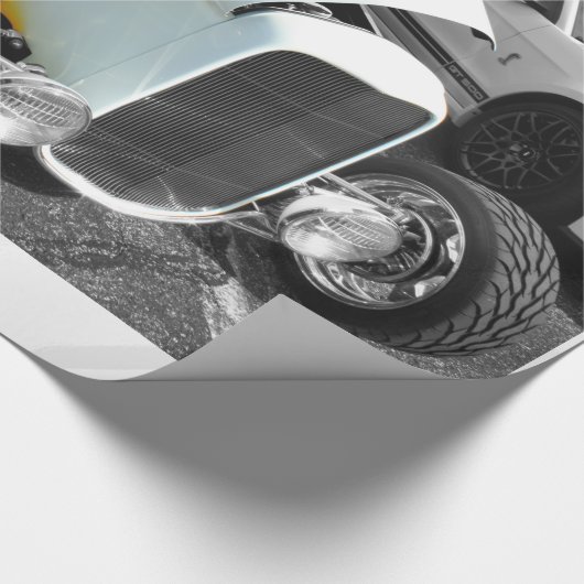 Flamin-Frisierte Auto Geschenkpapier (Ecke)